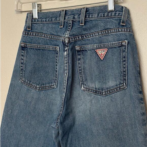 Guess Sz 27 050 Vintage Y2K 90s High Rise Straight Leg Medium Wash Denim Jeans - Picture 6 of 10